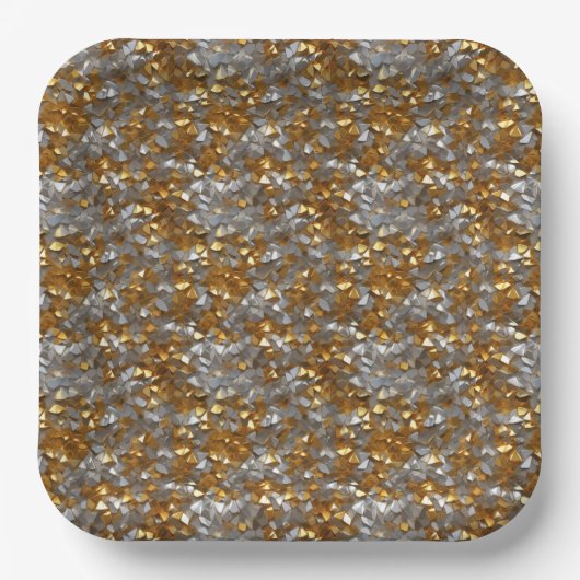 Glitzernde Dekorative Gold- und Silber- Pappteller (Vorderseite)