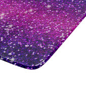 Glitzernde Funken Violette Rosa Textur Schneidebrett (Ecke)