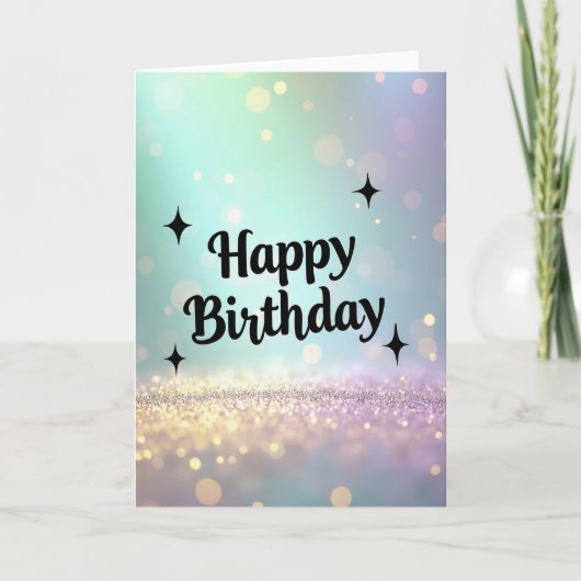 Glitzernde Geburtstagskarte mit Glitter Karte (Vorderseite)