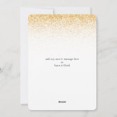 Glitzernde goldene handgeschriebene Einladung zum (Rückseite)