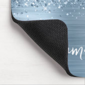 Glitzernde Hellblaue Glam-Namens Mousepad (Ecke)