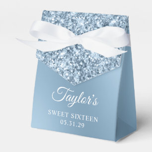 Glitzernde Hellblaue Ombre-Glamour-Sweet-Sixteen Geschenkschachtel