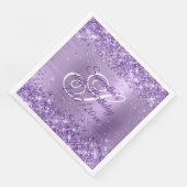 Glitzernde Helllila 50. Geburtstag Serviette (Ecke)
