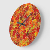Glitzernde Herbst-Ahornblätter Große Wanduhr (Winkel)