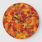Glitzernde Herbst-Ahornblätter Große Wanduhr (Vorderseite)