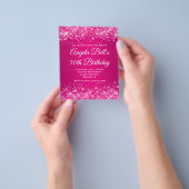 Glitzernde Hot Pink Himbeer Ombre Fancy Monogramm Flyer (Gruppe)