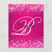 Glitzernde Hot Pink Himbeer Ombre Fancy Monogramm Flyer (Hinten)