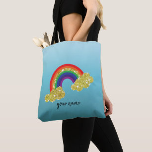 glitzernde Imitate goldene Glitzer-Wolke mit Regen Tasche