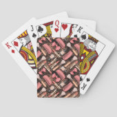 Glitzernde Kosmetikmuster Rosa Spielkarten (Rückseite)