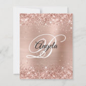 Glitzernde Light Rose Gold 18. Geburtstagseinladun (Rückseite)