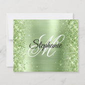 Glitzernde Minz-Glamour-Fancy-Monogramm 40. Geburt (Rückseite)