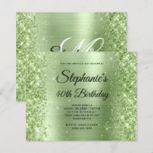Glitzernde Minz-Glamour-Fancy-Monogramm 40. Geburt (Vorne/Hinten)