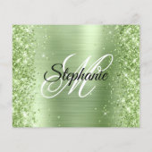 Glitzernde Minz-Glamour-Fancy-Monogramm 40. Geburt Flyer (Hinten)
