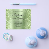 Glitzernde Minz-Glamour-Fancy-Monogramm 40. Geburt Flyer (Einzeln)