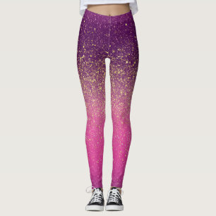 Glitzernde Ombre-Pink-Muster Leggings