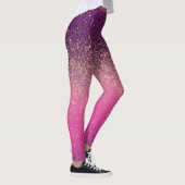 Glitzernde Ombre-Pink-Muster  Leggings (Rechts)