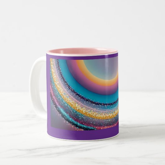 glitzernde Regenbogen-Tasse Zweifarbige Tasse (Vorderseite Links)