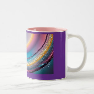 glitzernde Regenbogen-Tasse Zweifarbige Tasse