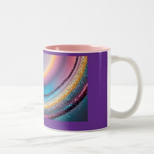 glitzernde Regenbogen-Tasse Zweifarbige Tasse (Rechts)