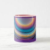 glitzernde Regenbogen-Tasse Zweifarbige Tasse (Mittel)