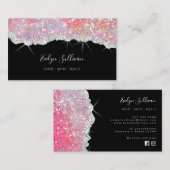 glitzernde rosa Glitzer-Textur-Visitenkarte Visitenkarte (Vorne/Hinten)