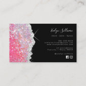 glitzernde rosa Glitzer-Textur-Visitenkarte Visitenkarte (Rückseite)