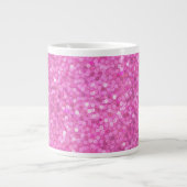Glitzernde rosa Pailletten Jumbo-Tasse (Vorderseite)