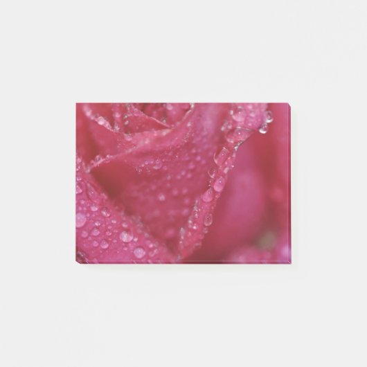Glitzernde rosa Rose Post-it Klebezettel (Vorderseite)