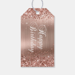 Glitzernde Roségold-Folie Alles Gute zum Geburtsta Geschenkanhänger