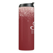 Glitzernde rote Monogramm-Initialen Name Thermosbecher (Nach links gedreht)