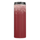 Glitzernde rote Monogramm-Initialen Name Thermosbecher (Rückseite)
