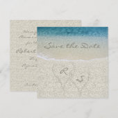 Glitzernde Sandy Beach Hochzeit - Termin merken Save The Date (Vorne/Hinten)