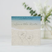 Glitzernde Sandy Beach Hochzeit - Termin merken Save The Date (Stehend Vorderseite)