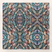 Glitzernde Schuppen Glasuntersetzer (Vorderseite)