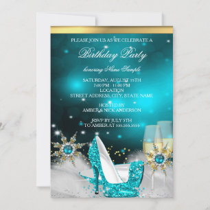 Glitzernde Türkisblaue High Heels Gold Champagner Einladung