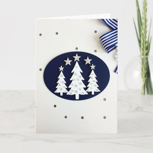 Glitzernde Weihnachtsbaumkarte Karte (Vorderseite)