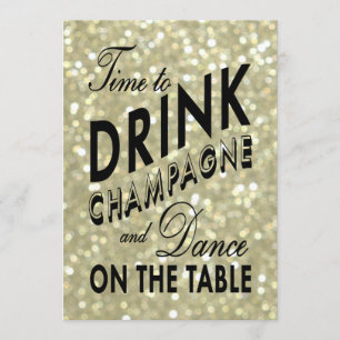 Glitzernder 21. Geburtstag Zeit Champagner zu trin Einladung