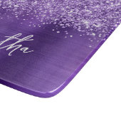 Glitzernder Amethyst Glam Name Schneidebrett (Ecke)