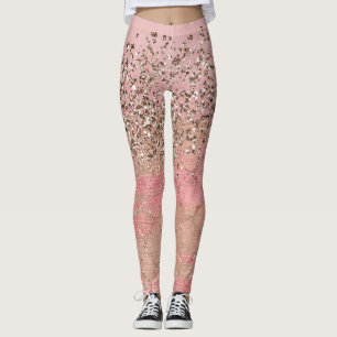 Glitzernder Rosa Blush Marokkanische indische Prin Leggings