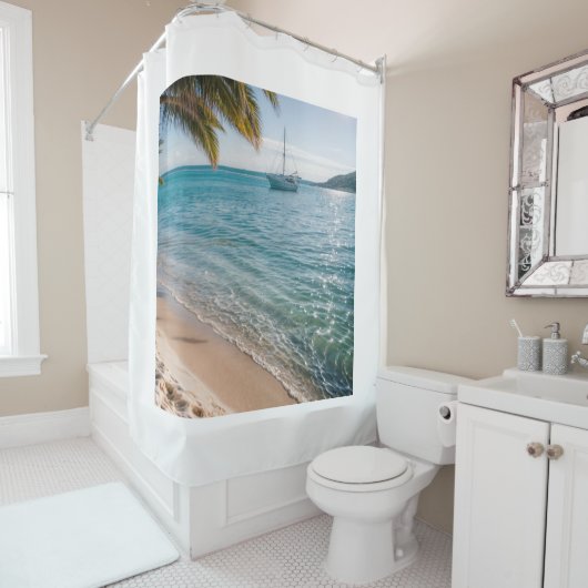 glitzernder Strand Duschvorhang (Beispiel)