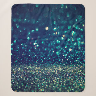 glitzernder Vintage-Lichter Hintergrund. Gold, Sil Sherpadecke