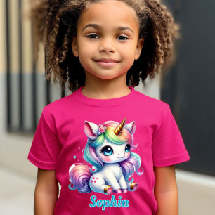 Glitzerndes Einhorn magischer Stern Mädchen Geburt T-Shirt