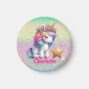 Glitzerndes Einhorn magischer Stern Magnet