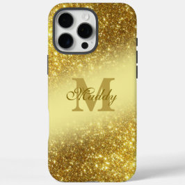 glitzerndes goldenes personalisiert iPhone 16 pro max hülle