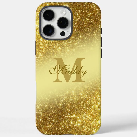 glitzerndes goldenes personalisiert Case-Mate iPhone hülle (Rückseite)