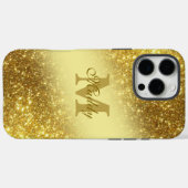 glitzerndes goldenes personalisiert Case-Mate iPhone hülle (Rückseite (Horizontal))
