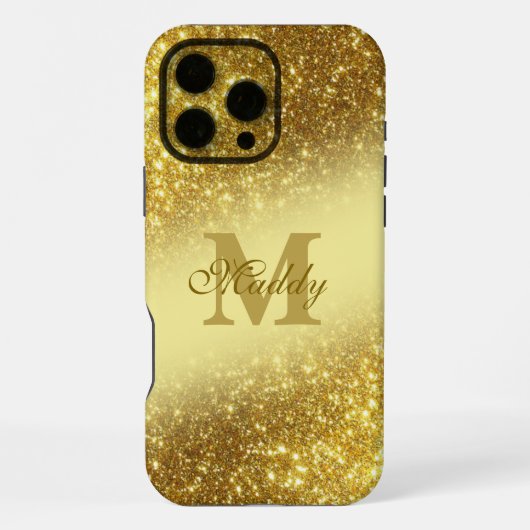glitzerndes goldenes personalisiert iPhone hülle (Rückseite)