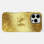 glitzerndes goldenes personalisiert iPhone hülle (Rückseite (Horizontal))