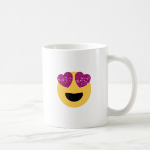 glitzerndes Herz-Augen-Emoji Kaffeetasse
