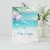 GLITZERNDES OZEANWASSER Merken Sie sich den Termin Save The Date (Stehend Vorderseite)